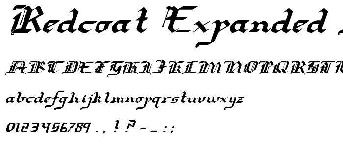 Redcoat Expanded Italic police